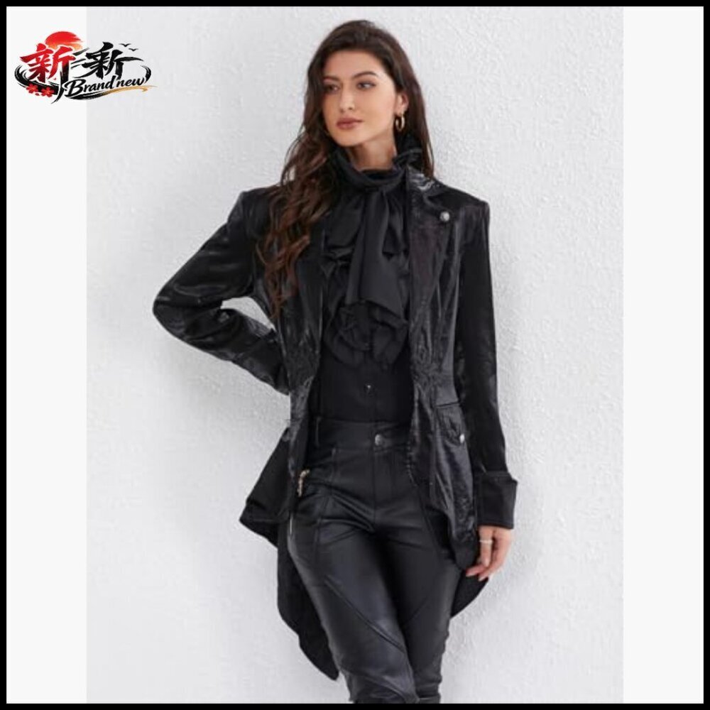 Victorian Tailcoat Jacket with Lace and Button Decoration - Picture 6 of 6